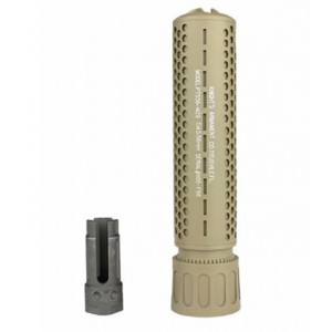 Глушитель страйкбольный быстросъемный 5KU KAC-QDC silencer with flash hider TAN 5KU-205-T